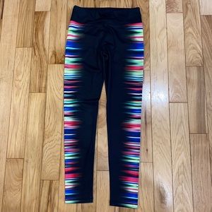 Justice Multicolor Neon Striped Leggings